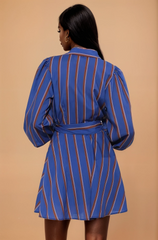 GG4110 Blue Stripe Shirt Dress