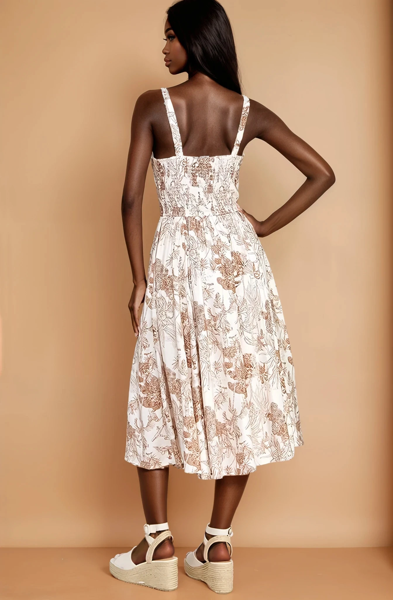 GG4031 Botanical Bustier Midi Dress