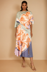 GG4129 Sage Floral Print Skirt