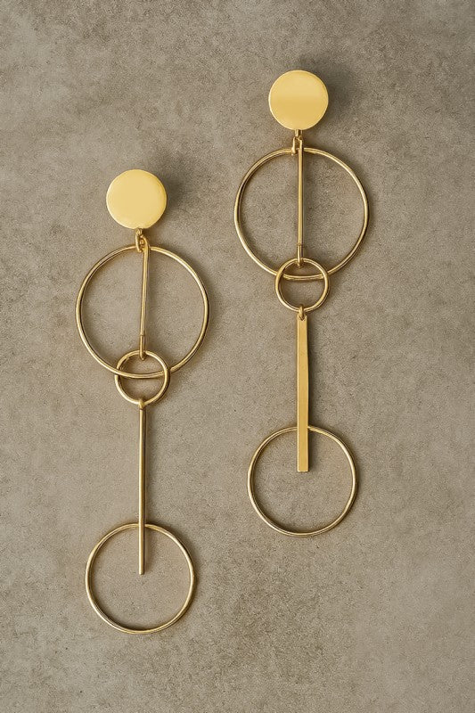 GG4146 Geometric Statement Earrings