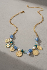 GG4142 Blue Medley Charm Necklace