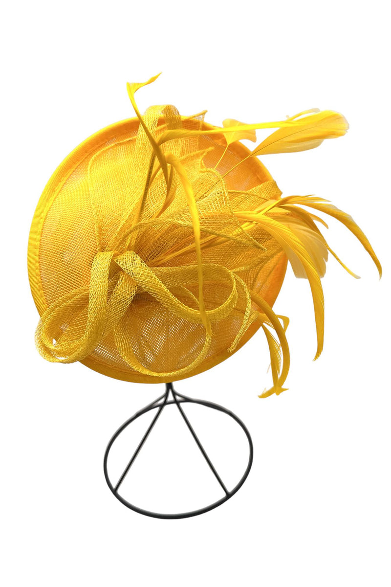 H3073 Yellow Fascinator