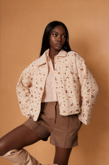 H1018 Beige Sequin Jacket