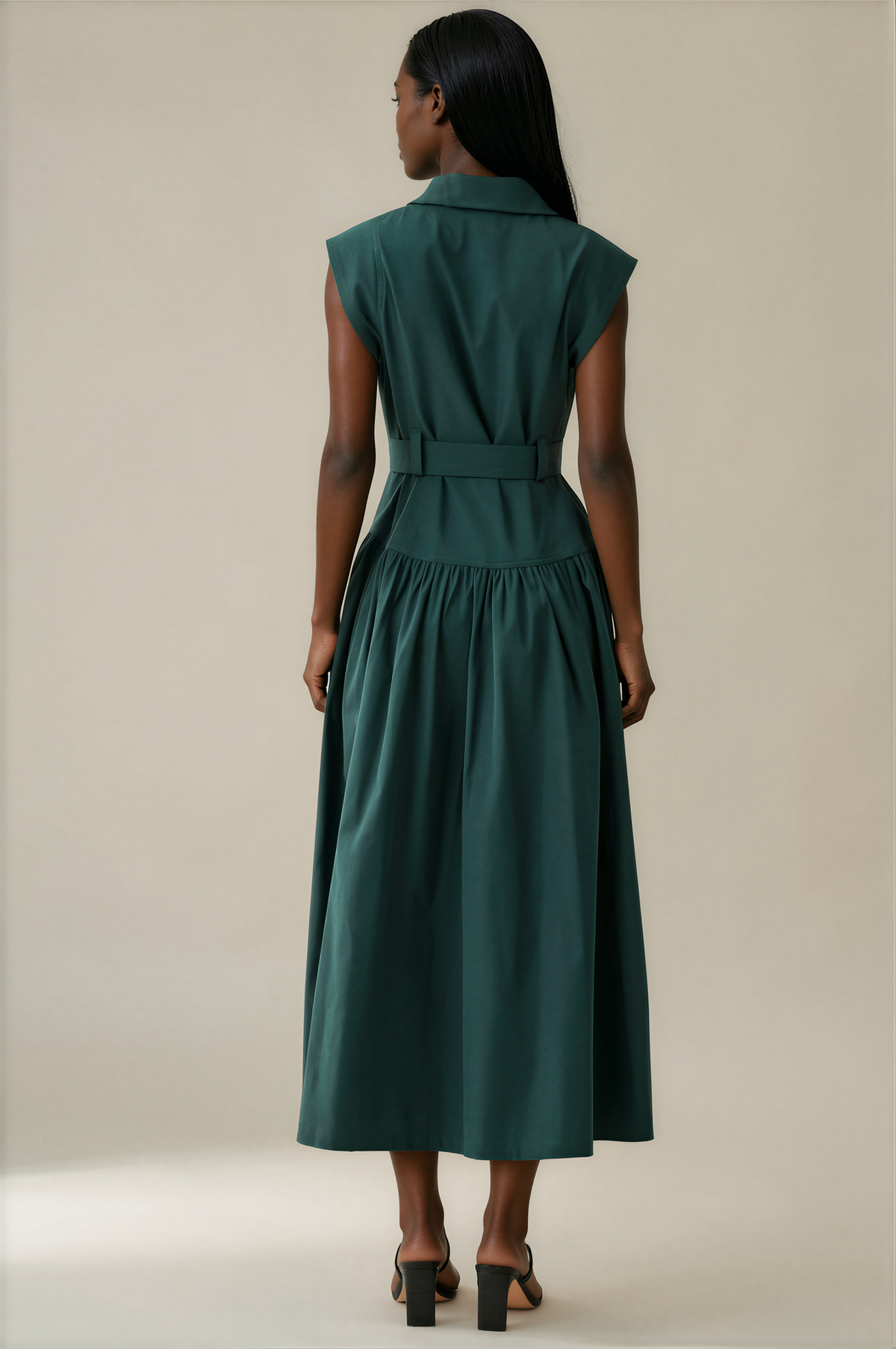H3149 Hunter Green Midi Dress