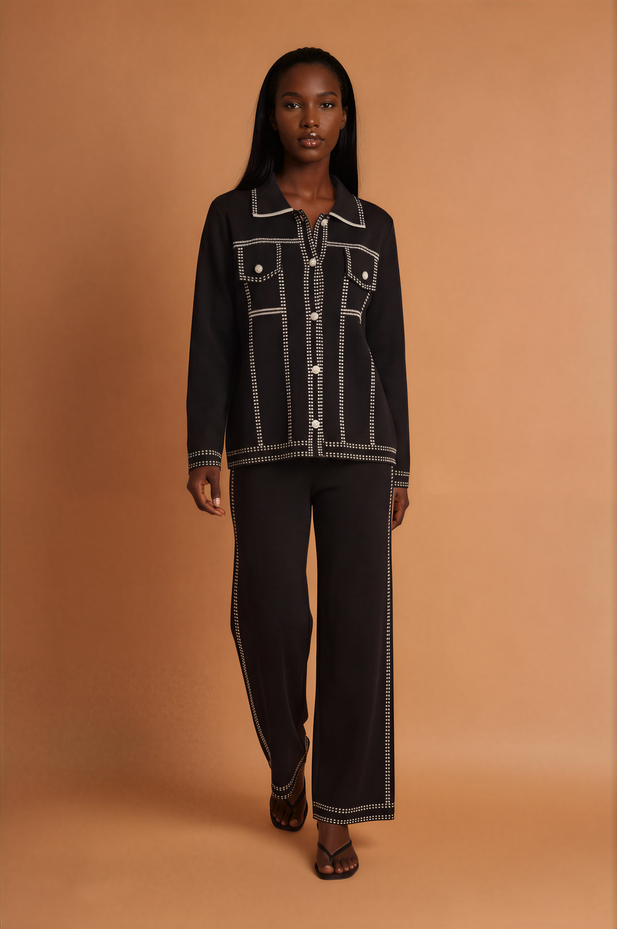 H2019 BlackStitch Detail Sweater
