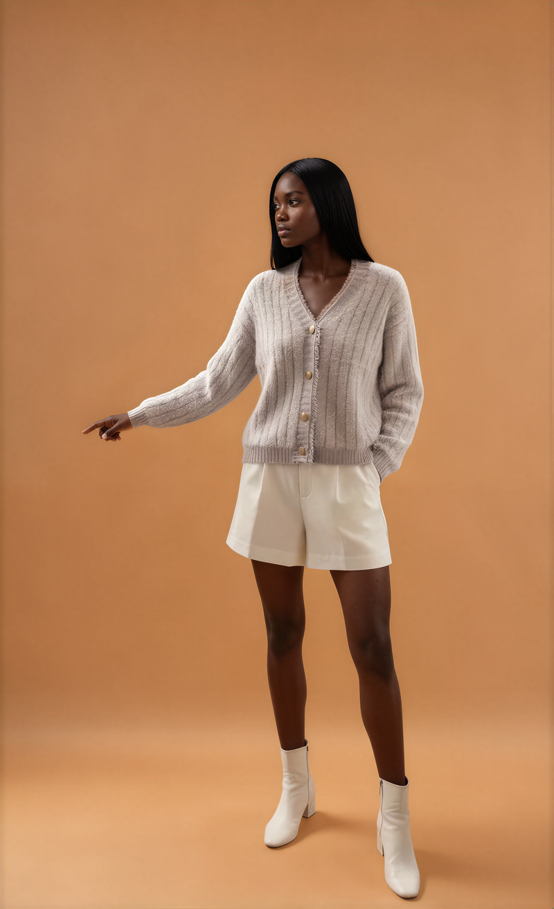 H1003 Grey Cardigan