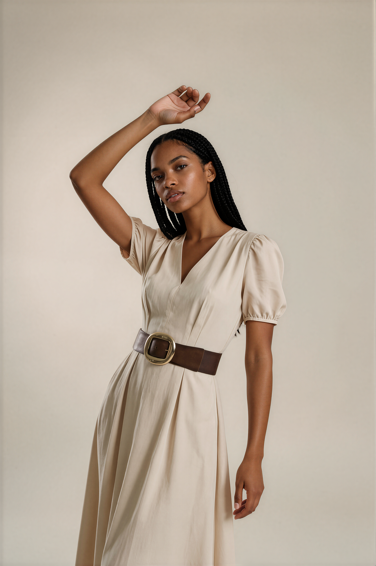 H3048 Brown Thick Elastic Belt