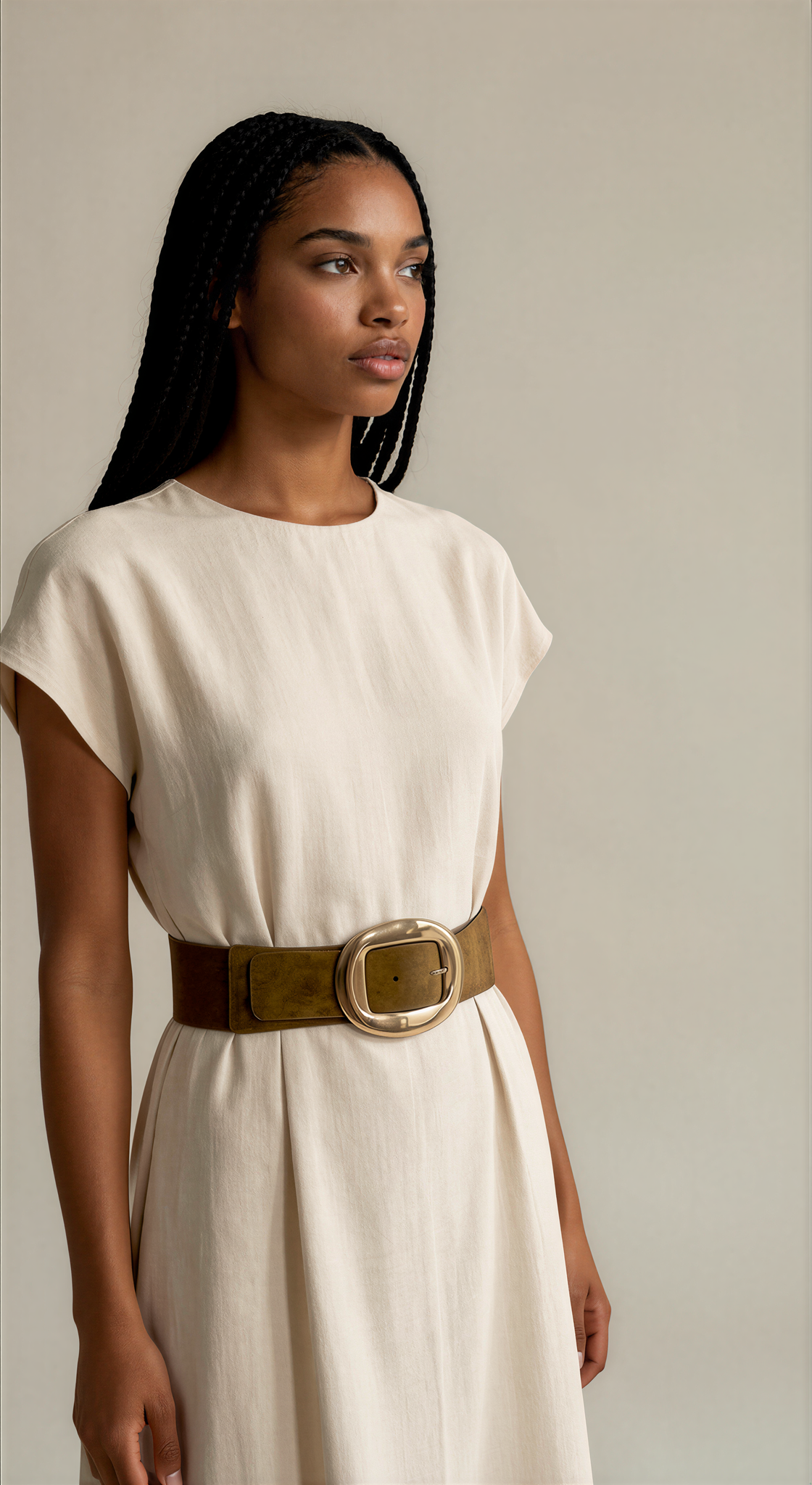 H3049 Camel Thick Elastic Belt