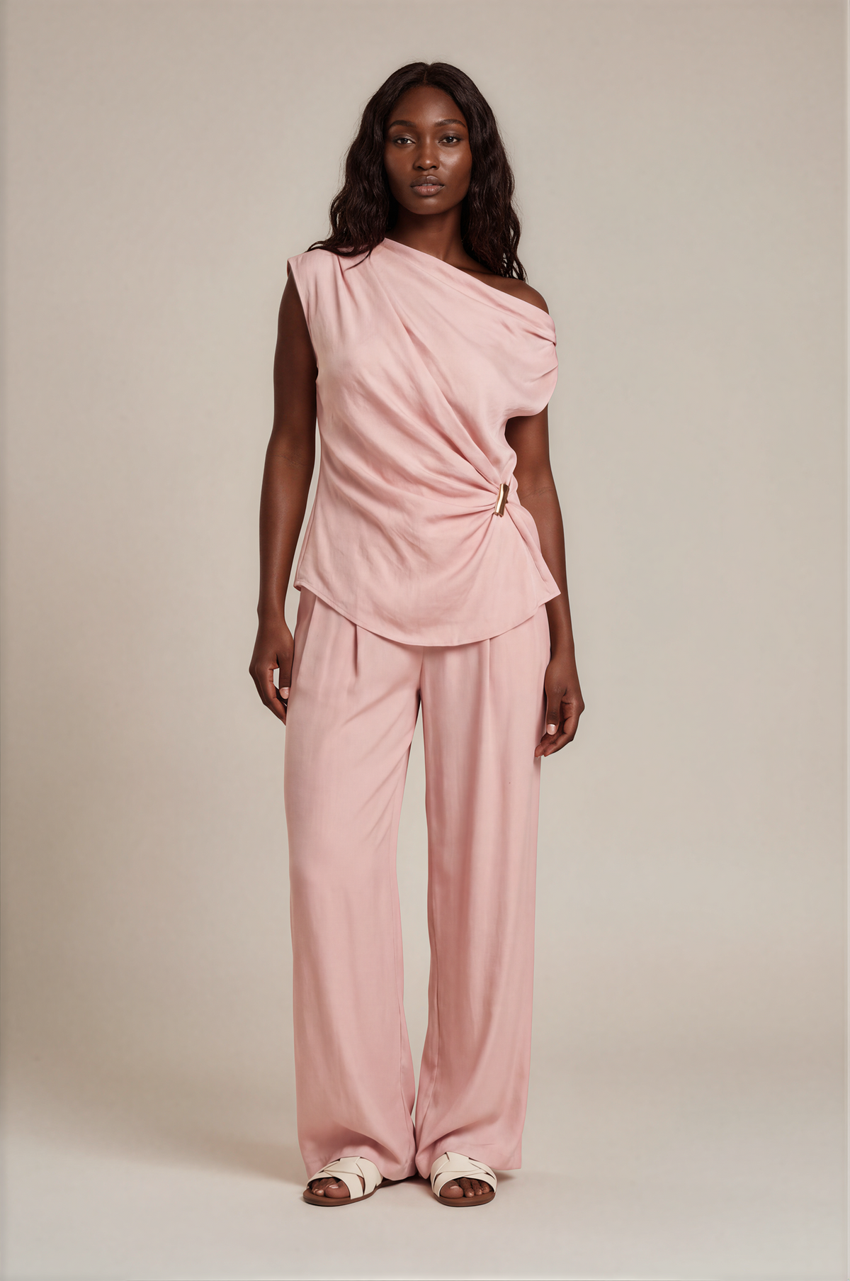 H3020 Pink Off Shoulder Top