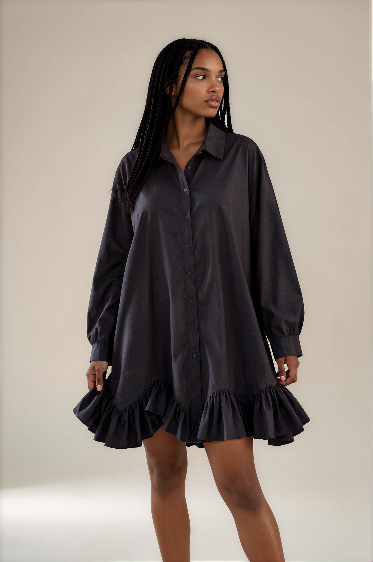 H3004 Black Baby Doll Dress