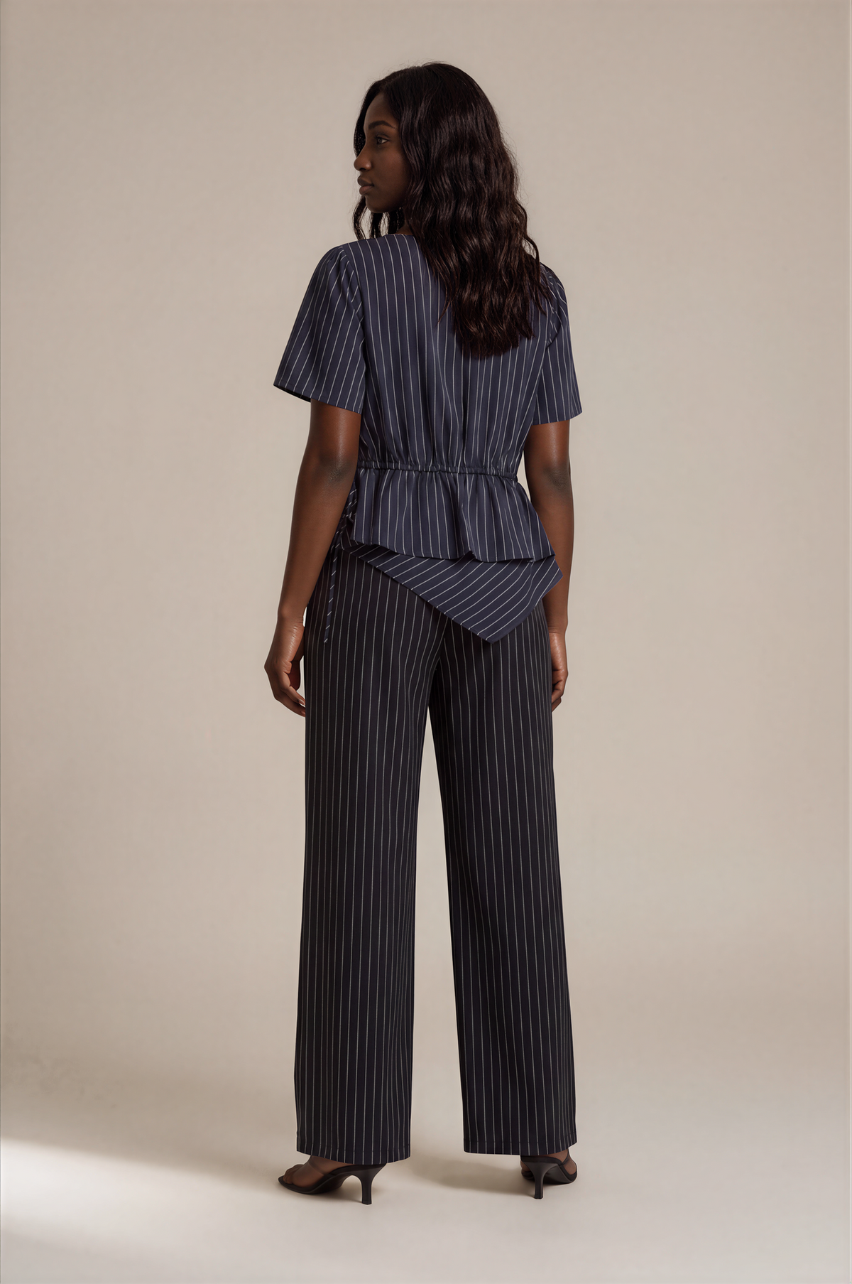 H3025 Striped Marine Blue Pants