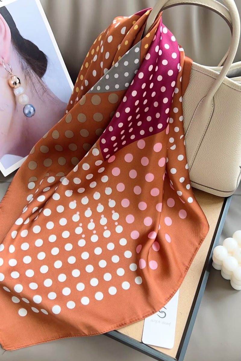 H3042 Rust Polk-a-dot Scarf