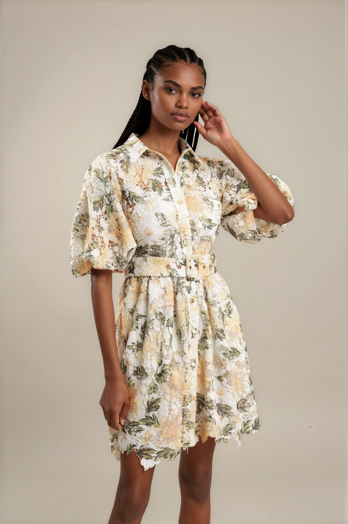 H3082 Floral Lace Event Dress