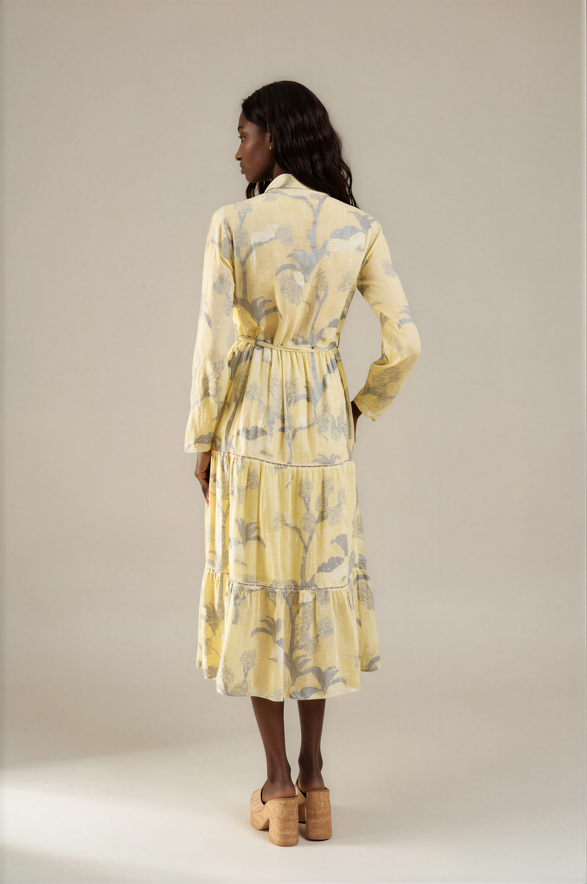 H3081 Yellow Floral Midi