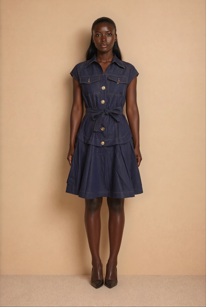 GG2151 Denim Gold Button Mini