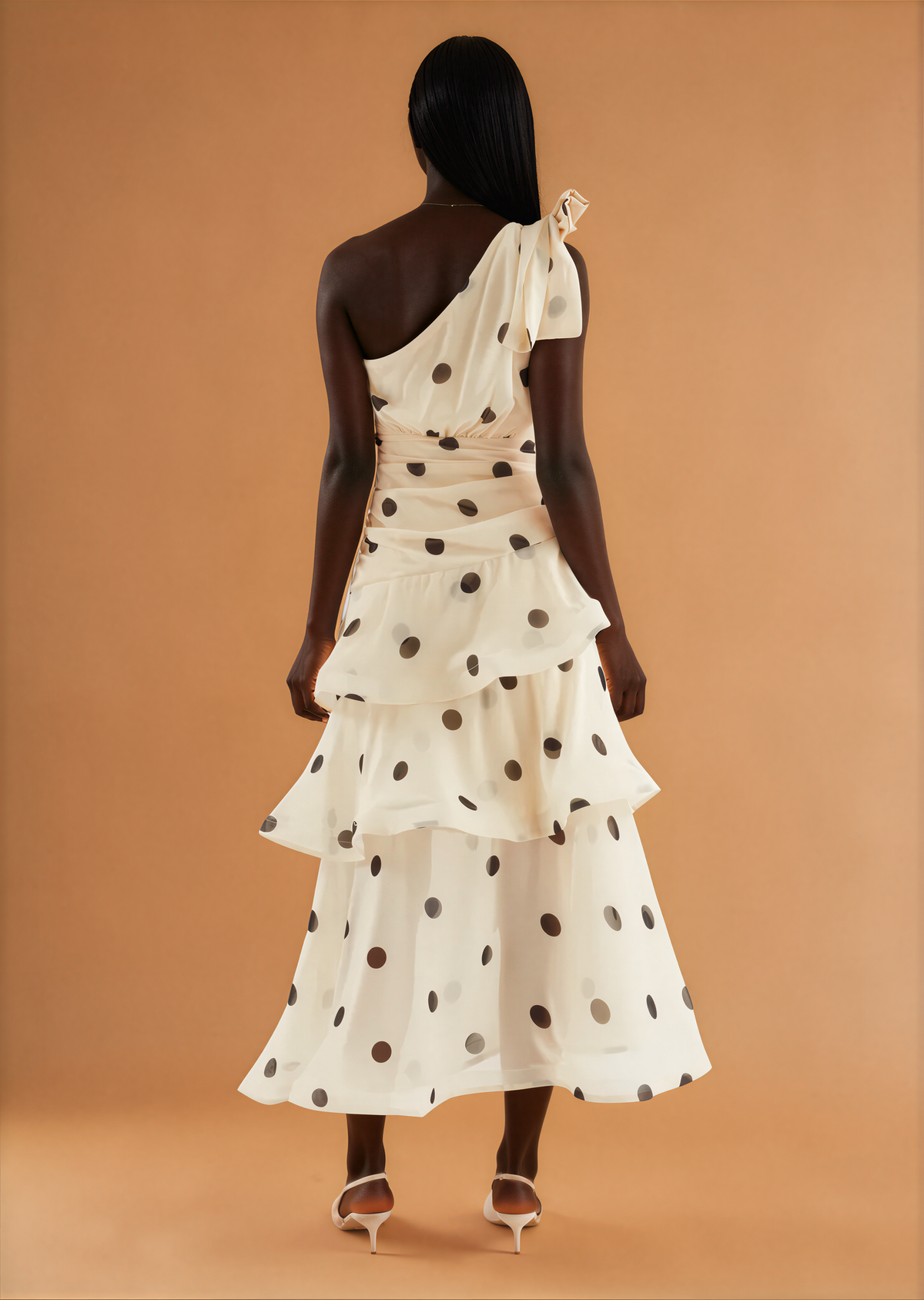 H2005 Polk-A-Dot Frill Layered Maxi