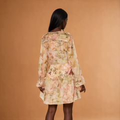 H2007 Green Print Summer Chiffon Mini