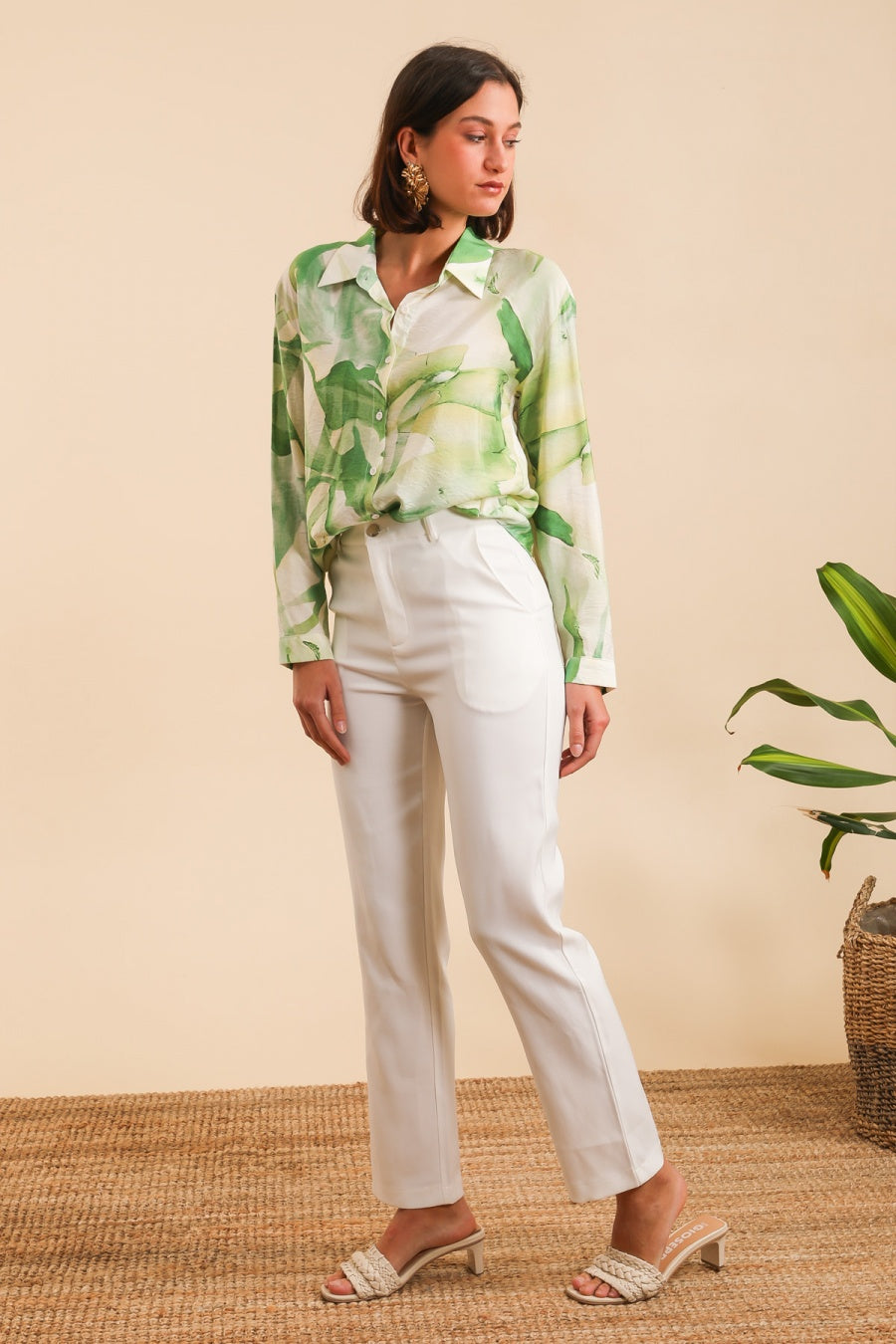GG1097 White Pants