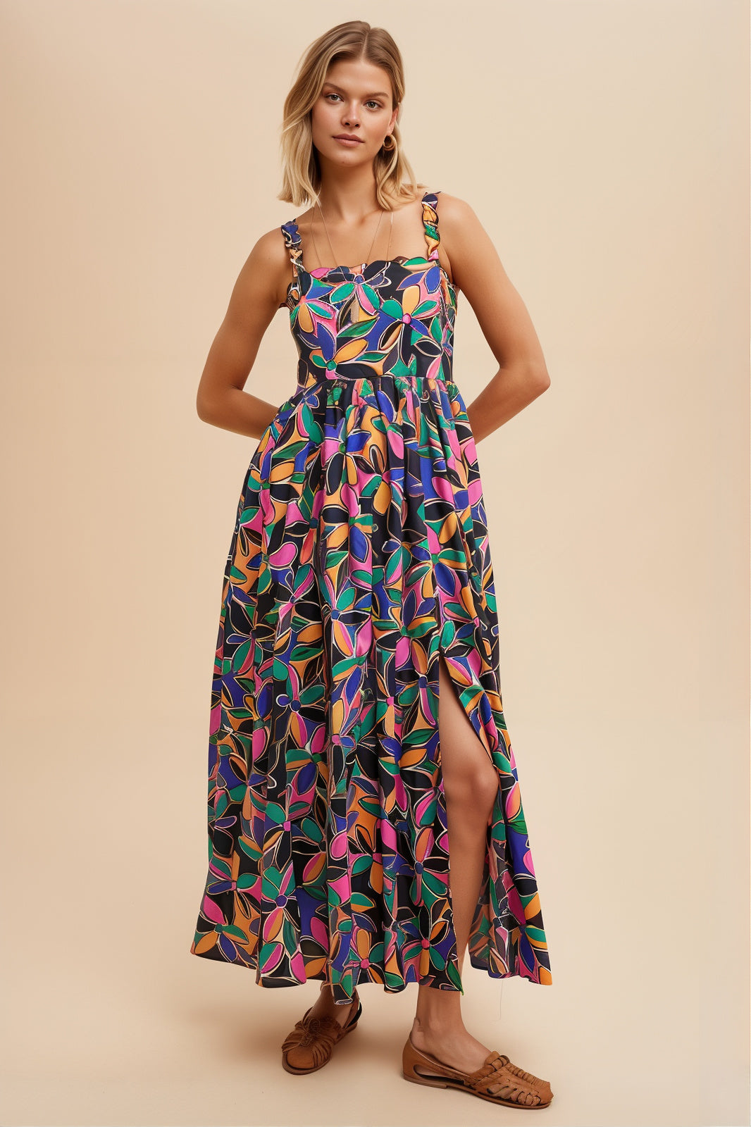 DD7061 Azure Printed Maxi