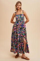 DD7061 Azure Printed Maxi