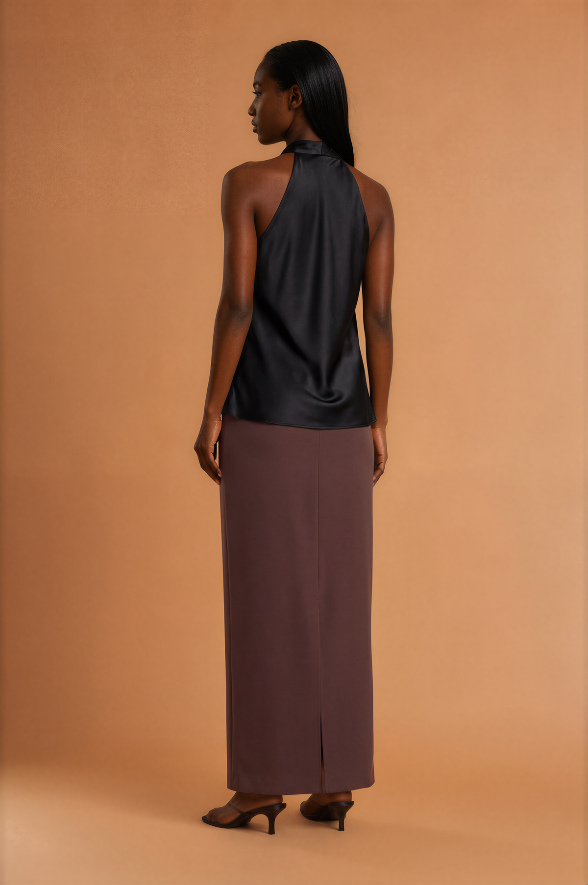 H2020 Brown Skirt With Lace Detail
