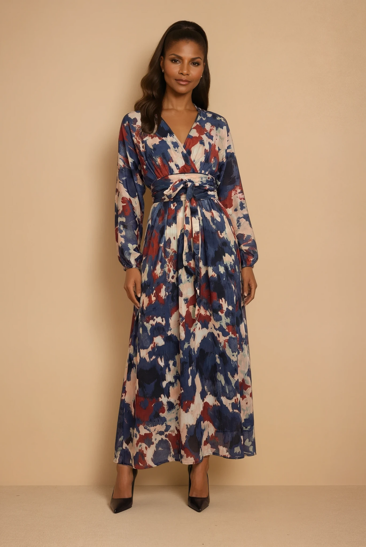 GG2079 Blue Print Dress