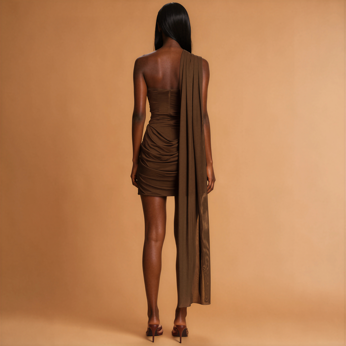 H2003 Long Ribbon Mini Party Dress
