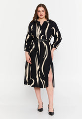 DD8038 BW Print Dress