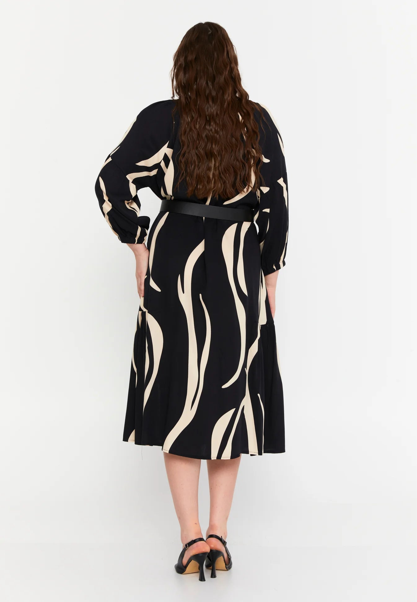 DD8038 BW Print Dress