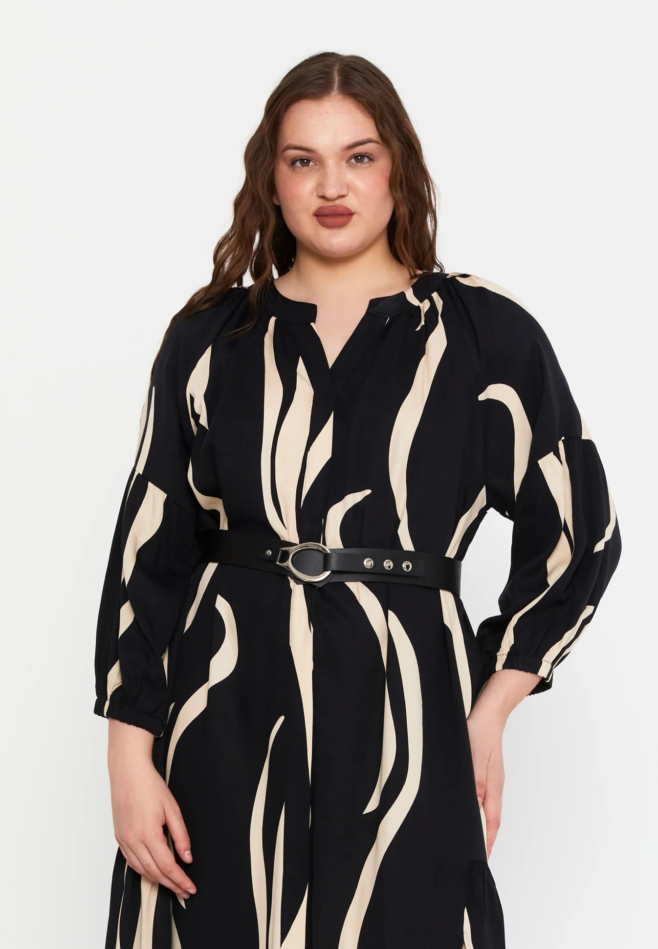 DD8038 BW Print Dress
