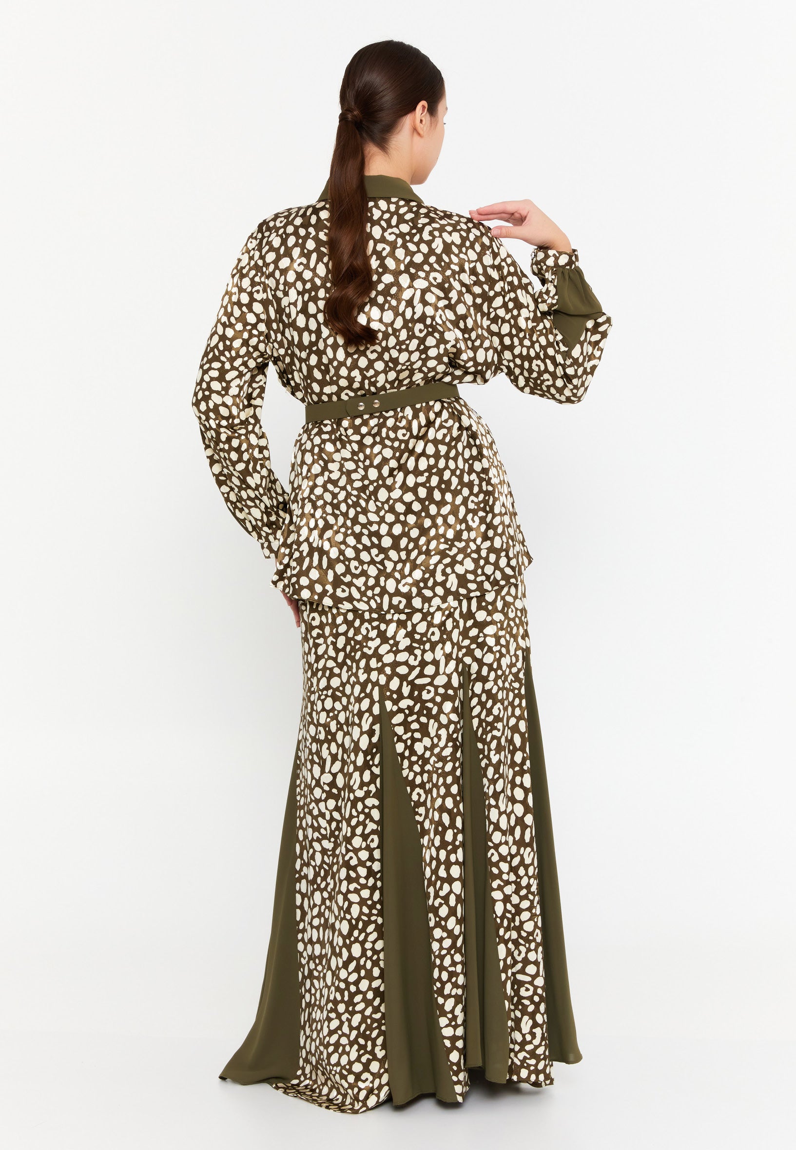 DD5123 Green Spot Print Skirt
