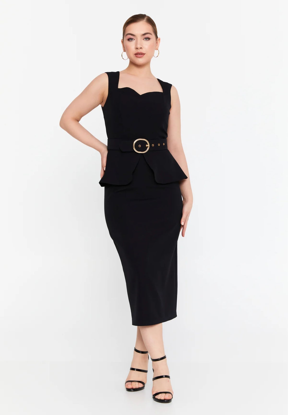 GG3010 Black Peplum Official Dress