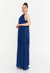 GG3012 Navy Chiffon Maxi Dress