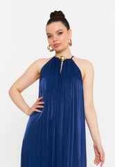 GG3012 Navy Chiffon Maxi Dress