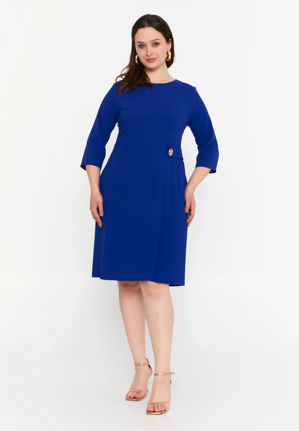 GG3029 Sax Blue Pleated Official Dress