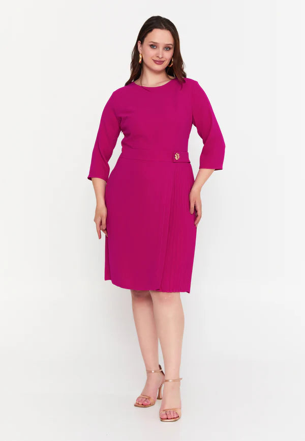 GG3031 Pink Pleated Official Dress