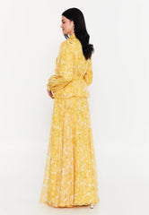 GG3016 Yellow Floral Skirt