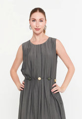 GG3037 Grey Crinkled Midi