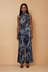 GG2115 B&W Print Satin Pants