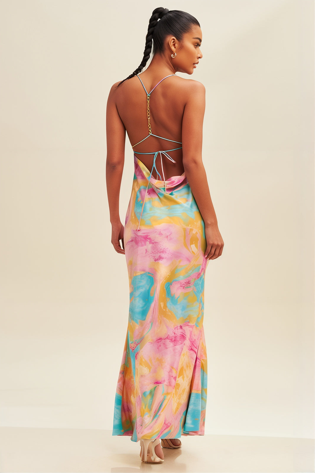 DD7066 Chloe Sunset Pink Maxi Dress