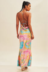 DD7066 Chloe Sunset Pink Maxi Dress