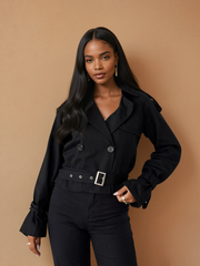GG2018 Black Mini Trench Coat