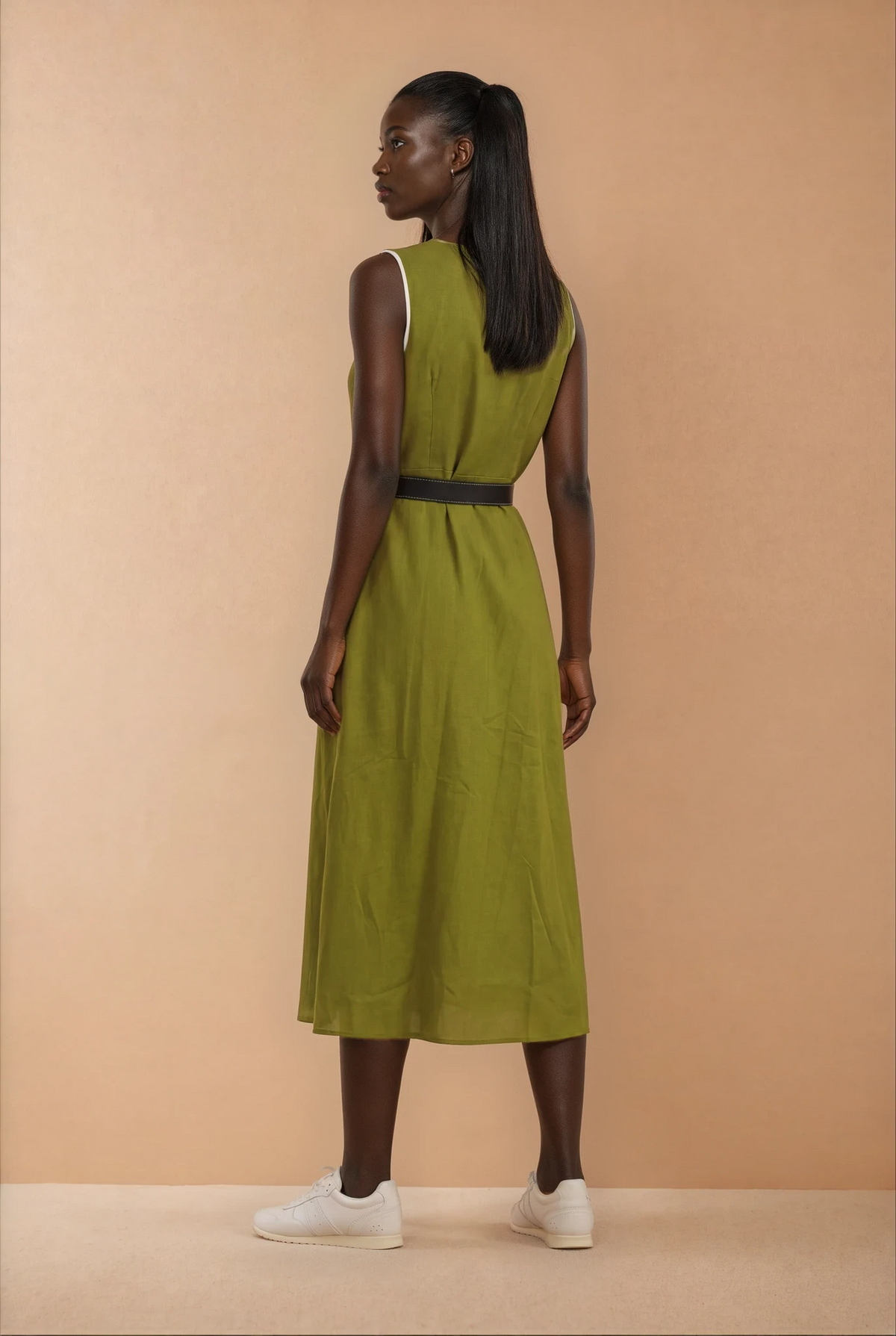 GG2101 Green & White Trim Midi