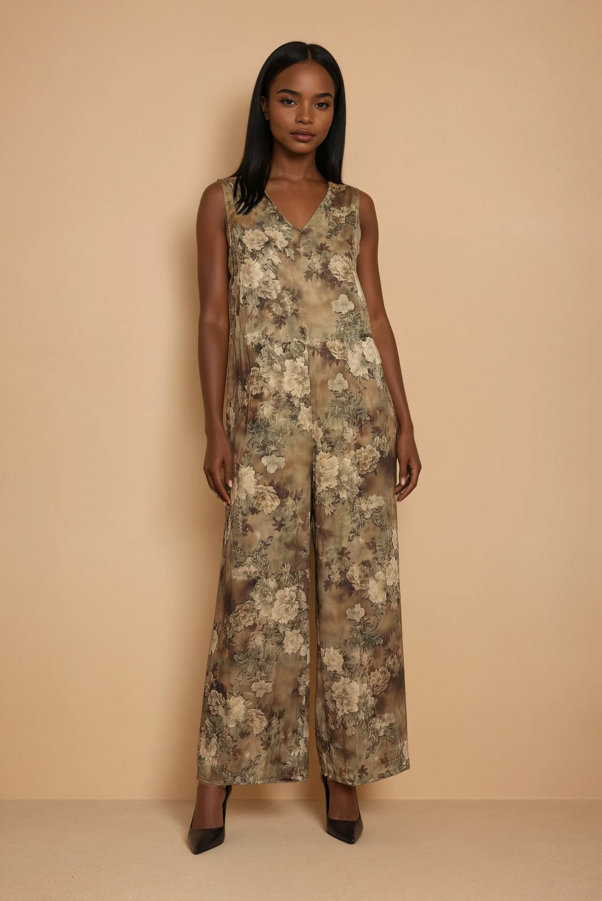 GG2093 Green Floral Cami Top