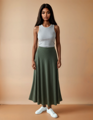 GG2025 Khaki Maxi Skirt