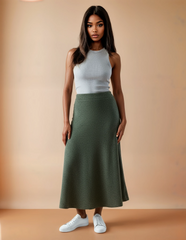 GG2025 Khaki Maxi Skirt