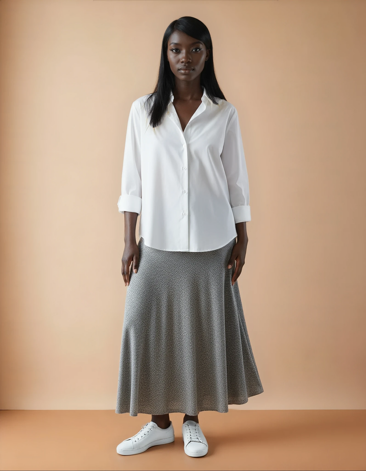 GG2026 Grey Maxi Skirt