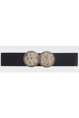 H1035 Black Round Buckle Elastic belt