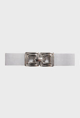 H1040 Silver Double Buckle Belt