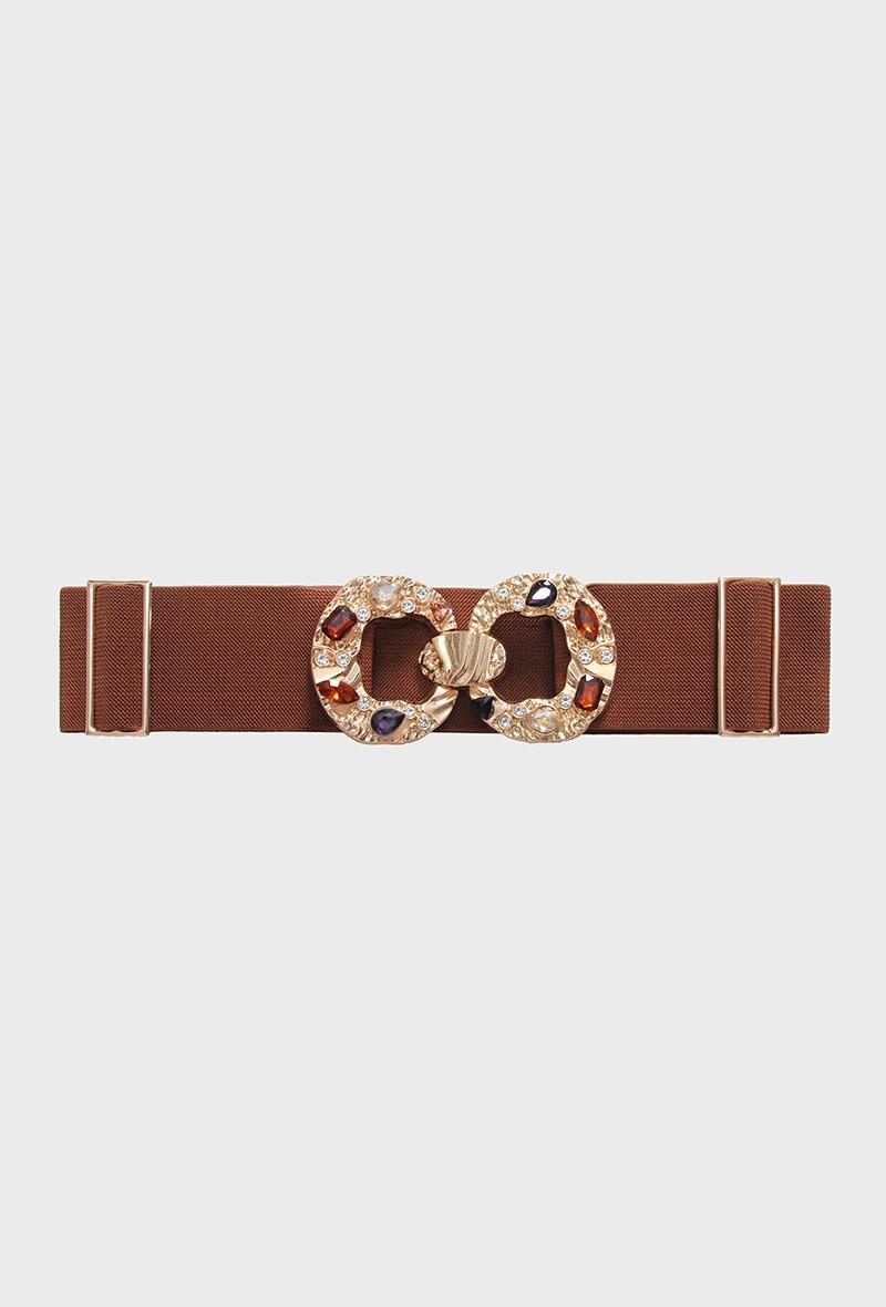 H1042 Coffee Gem Detail Belt